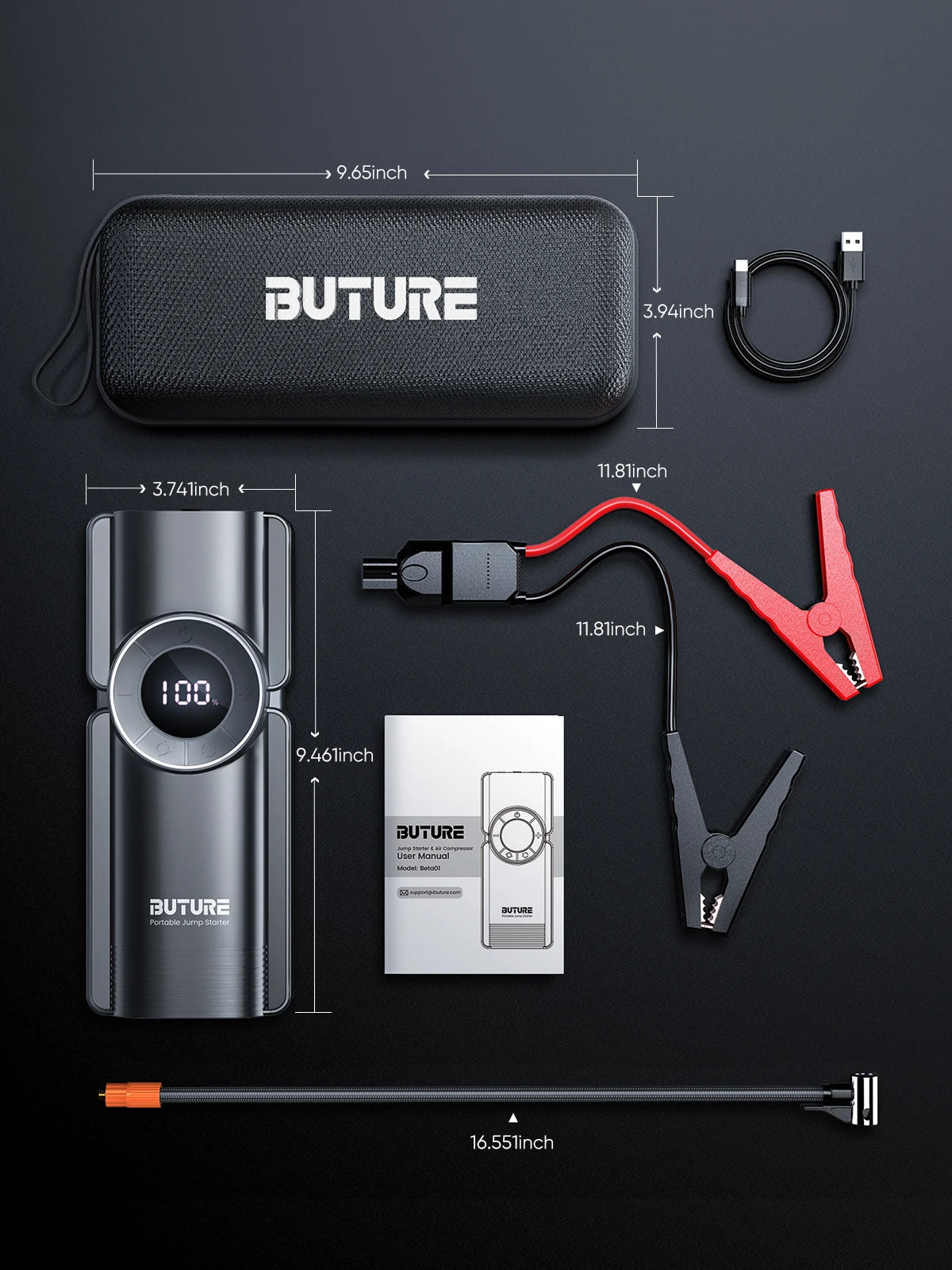 Buture 4-in-1 Jump Starter