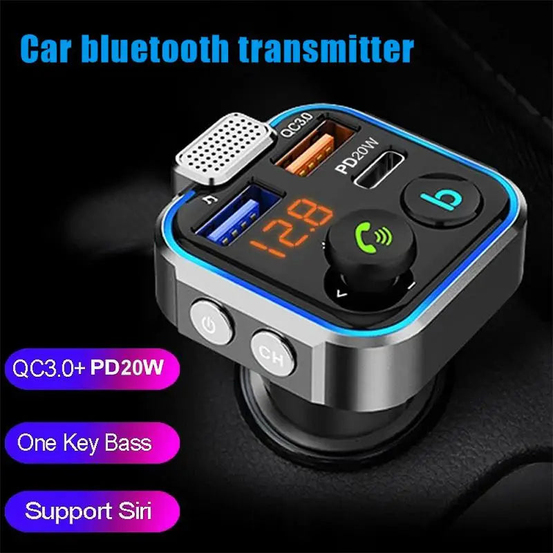 Bluetooth 5.0 FM Transmitter & Fast Charger