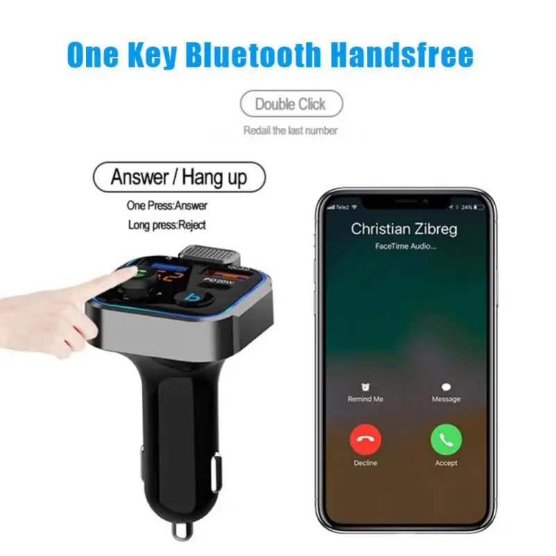 Bluetooth 5.0 FM Transmitter & Fast Charger