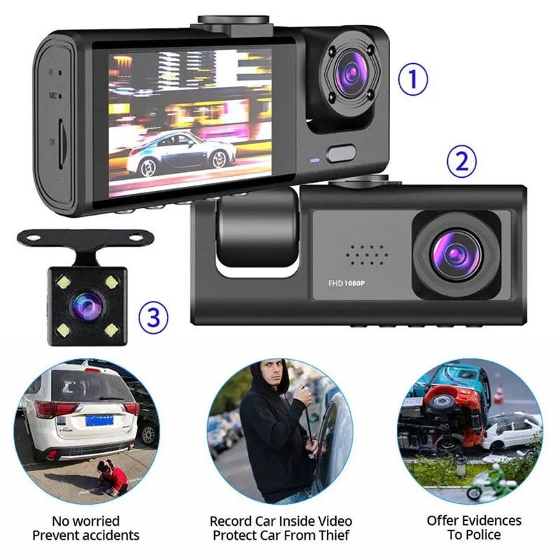 1080P Dash Cam with IR Night Vision & 2" IPS Screen