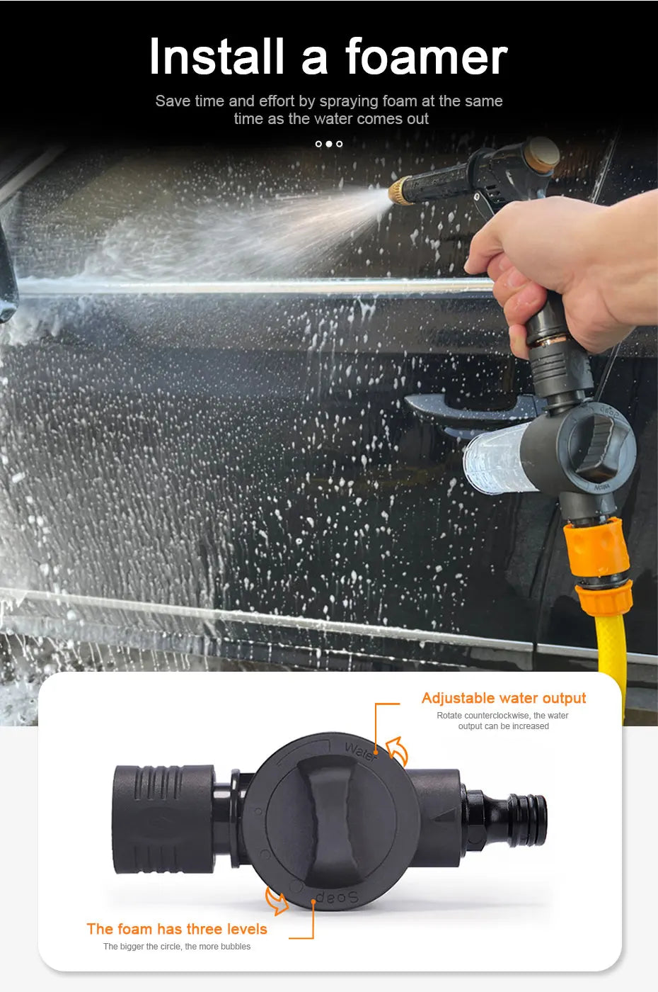 SEAMETAL High Pressure Washer Gun + Foam Cannon